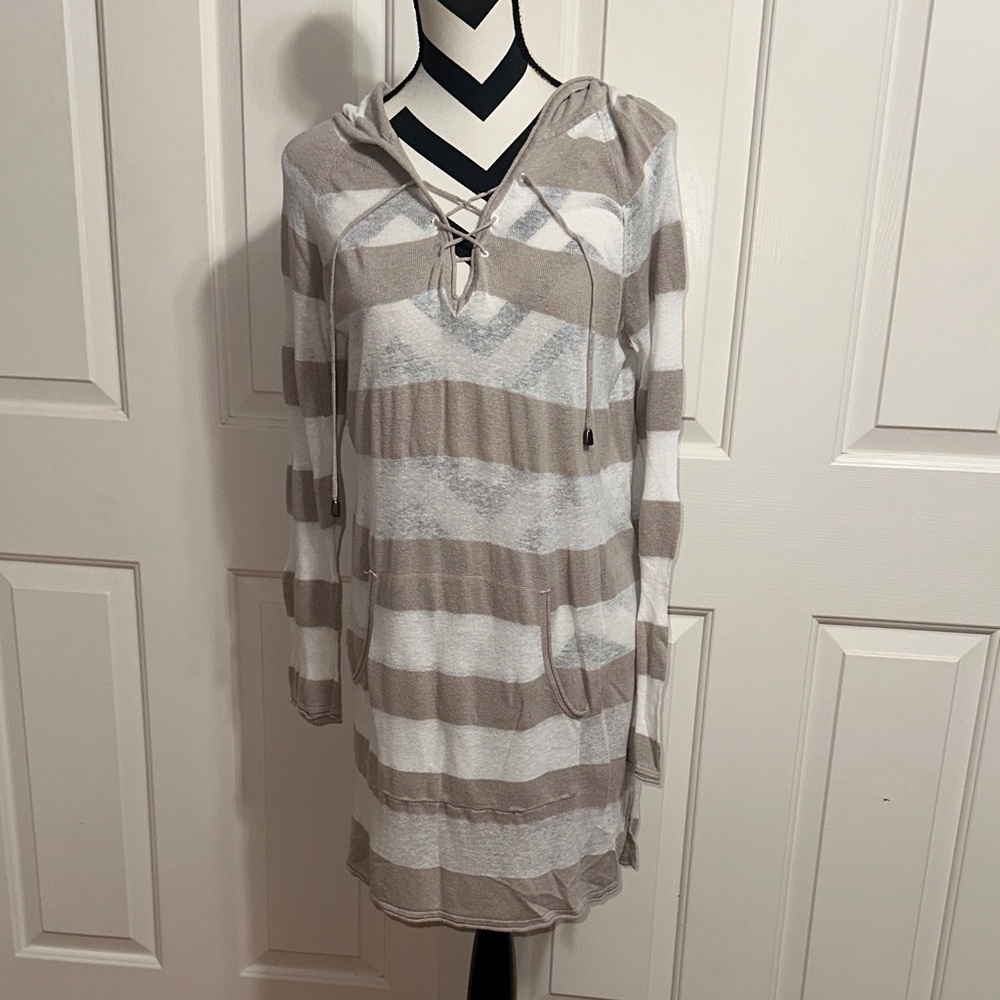 Soma Striped Hooded Tunic with Pockets